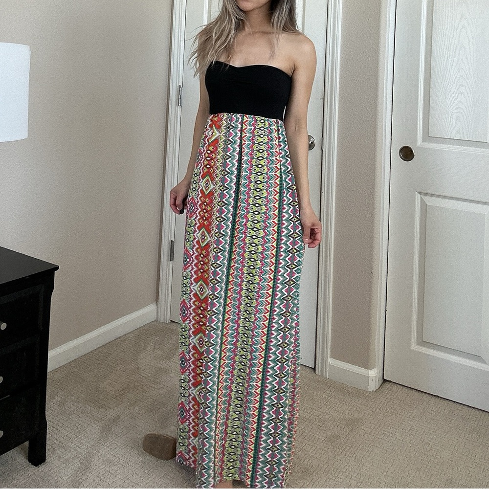 Roxy Black and Multicolor Maxi Dress